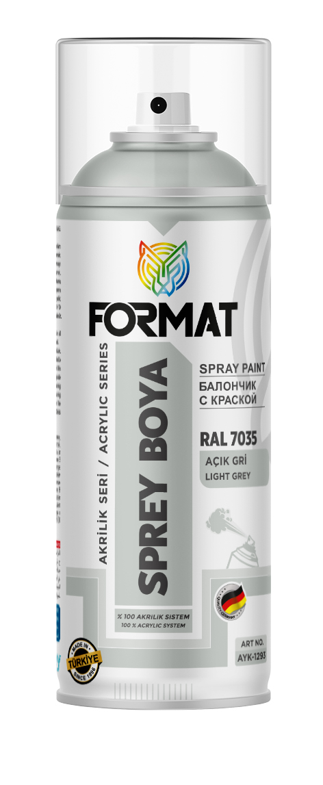 FORMAT RAL 7035 AÇIK GRI AKRILIK SPREY BOYA 400 ML